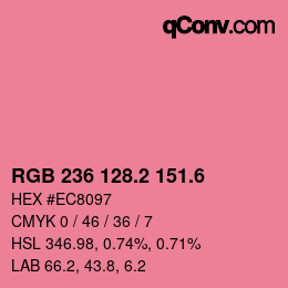 カラーコード: RGB 236 128.2 151.6 | qconv.com