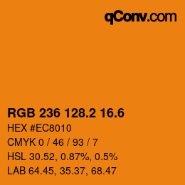 カラーコード: RGB 236 128.2 16.6 | qconv.com