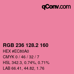 カラーコード: RGB 236 128.2 160 | qconv.com