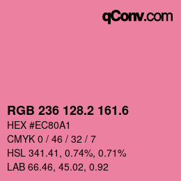 カラーコード: RGB 236 128.2 161.6 | qconv.com
