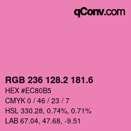 カラーコード: RGB 236 128.2 181.6 | qconv.com