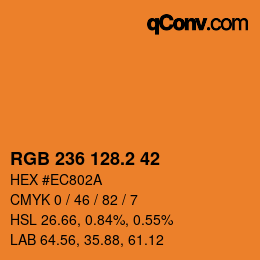 カラーコード: RGB 236 128.2 42 | qconv.com