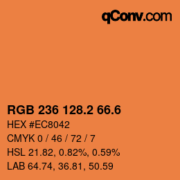 カラーコード: RGB 236 128.2 66.6 | qconv.com