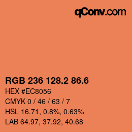 カラーコード: RGB 236 128.2 86.6 | qconv.com