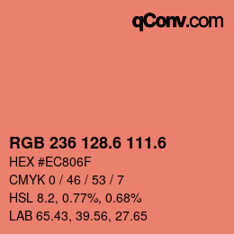 カラーコード: RGB 236 128.6 111.6 | qconv.com