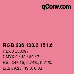 カラーコード: RGB 236 128.6 151.6 | qconv.com