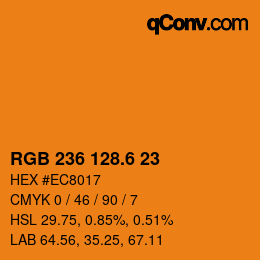 カラーコード: RGB 236 128.6 23 | qconv.com