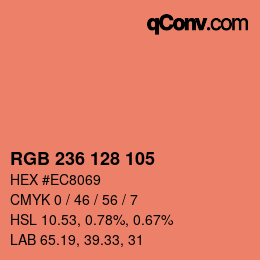 カラーコード: RGB 236 128 105 | qconv.com