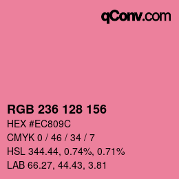 カラーコード: RGB 236 128 156 | qconv.com