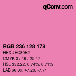 カラーコード: RGB 236 128 178 | qconv.com