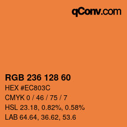 颜色代码: RGB 236 128 60 | qconv.com