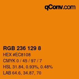 Color code: RGB 236 129 8 | qconv.com