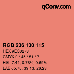 Color code: RGB 236 130 115 | qconv.com