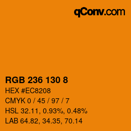 Color code: RGB 236 130 8 | qconv.com