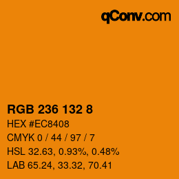 Color code: RGB 236 132 8 | qconv.com