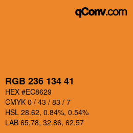 Color code: RGB 236 134 41 | qconv.com