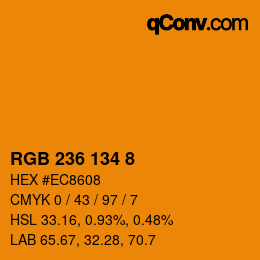 Color code: RGB 236 134 8 | qconv.com