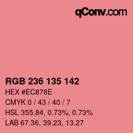 Color code: RGB 236 135 142 | qconv.com