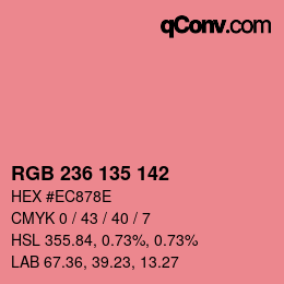 Color code: RGB 236 135 142 | qconv.com