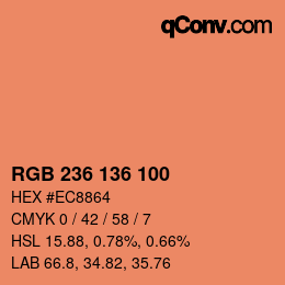 Color code: RGB 236 136 100 | qconv.com