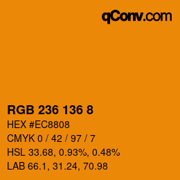 Farbcode: RGB 236 136 8 | qconv.com