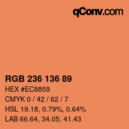 Color code: RGB 236 136 89 | qconv.com