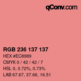 Color code: RGB 236 137 137 | qconv.com