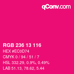 カラーコード: RGB 236 13 116 | qconv.com
