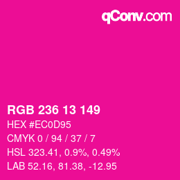 カラーコード: RGB 236 13 149 | qconv.com