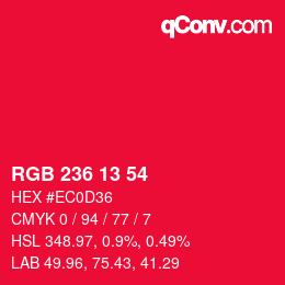 Color code: RGB 236 13 54 | qconv.com