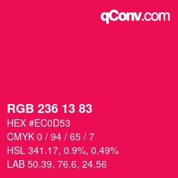 Color code: RGB 236 13 83 | qconv.com