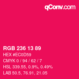 カラーコード: RGB 236 13 89 | qconv.com