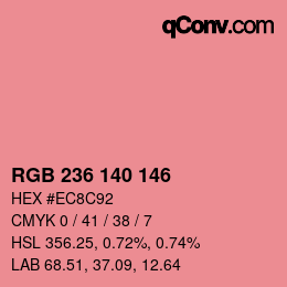 カラーコード: RGB 236 140 146 | qconv.com