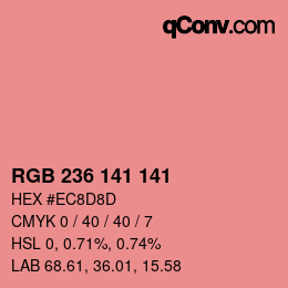 Color code: RGB 236 141 141 | qconv.com