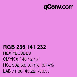 Color code: RGB 236 141 232 | qconv.com