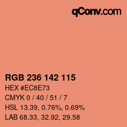 カラーコード: RGB 236 142 115 | qconv.com