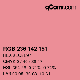 Color code: RGB 236 142 151 | qconv.com