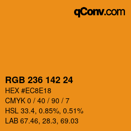 カラーコード: RGB 236 142 24 | qconv.com