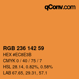Color code: RGB 236 142 59 | qconv.com