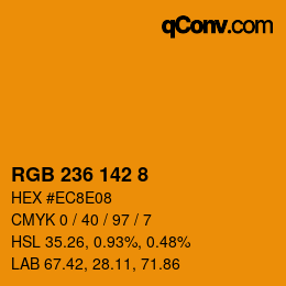 Farbcode: RGB 236 142 8 | qconv.com