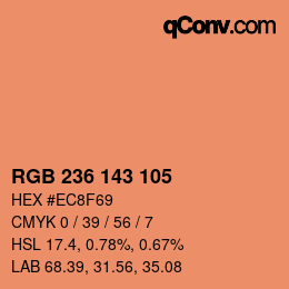 カラーコード: RGB 236 143 105 | qconv.com