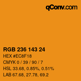 颜色代码: RGB 236 143 24 | qconv.com