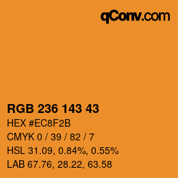 Color code: RGB 236 143 43 | qconv.com