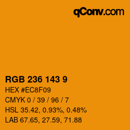 颜色代码: RGB 236 143 9 | qconv.com