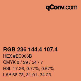 カラーコード: RGB 236 144.4 107.4 | qconv.com