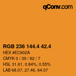 カラーコード: RGB 236 144.4 42.4 | qconv.com