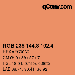 カラーコード: RGB 236 144.8 102.4 | qconv.com