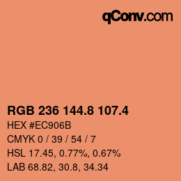 カラーコード: RGB 236 144.8 107.4 | qconv.com