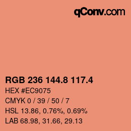 カラーコード: RGB 236 144.8 117.4 | qconv.com