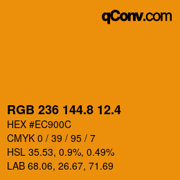カラーコード: RGB 236 144.8 12.4 | qconv.com